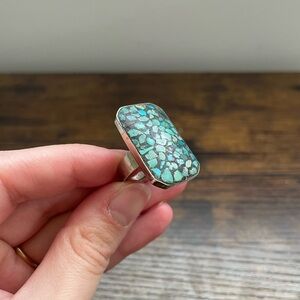 Turquoise Mosaic Silver Ring